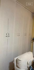 quattro tende a pannello in misto lino con binario