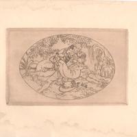 stampa quadro scena galante nel bosco liberty