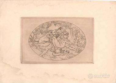 stampa quadro scena galante nel bosco liberty