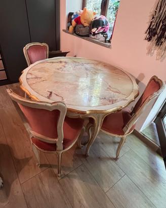 Splendido tavolo rotondo vintage inonice/alabastr