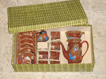 Servizio da caffè in ceramica giapponese Satsuma