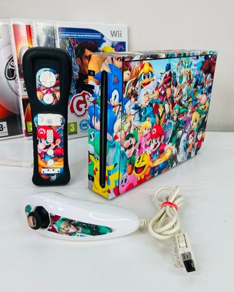 Nintendo Wii con Skin + Controller  + 5 giochi