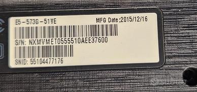 Notebook Acer E5-573-51ve 8gb no hd