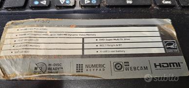 Notebook Acer E1-572 4gb, nohd,sialim non si avvia