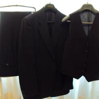 Completo uomo blu con gilet 100% lana tg. 48