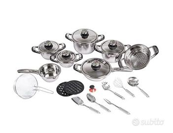 Batteria pentole in Acciaio Inox 25Pcs