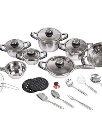 Batteria pentole in Acciaio Inox 25Pcs