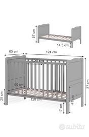 Culla per neonato bambino  grigio