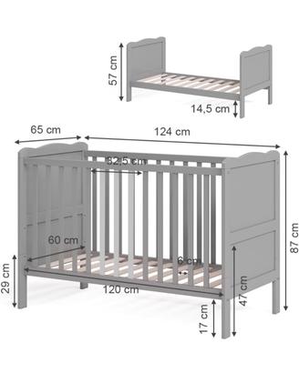 Culla per neonato bambino  grigio