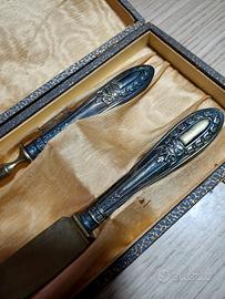 set forchettone e coltello in argento 