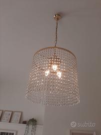 Lampadario Oro e Cristalli