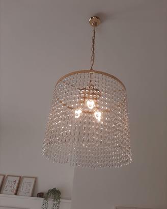 Lampadario Oro e Cristalli