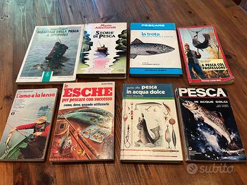 Lotto 8 Libri Pesca Vintage Rari