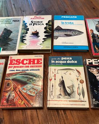 Lotto 8 Libri Pesca Vintage Rari