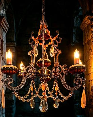 lampadario vintage,dopo restyling.