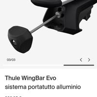 Barre portatutto thule evo bar 127 cm in alluminio