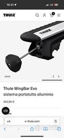 Barre portatutto thule evo bar 127 cm in alluminio