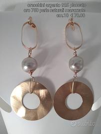 orecchini argento e perle