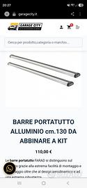 kit barre allyminio + attacchi per auto senza corr