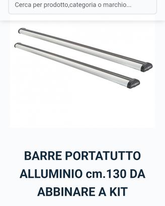 kit barre allyminio + attacchi per auto senza corr
