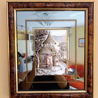 Quadro in altorilievo in argento 925, 36x40 cm.