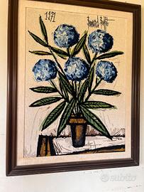 Quadro "ortensie blu" Bernard Buffet 