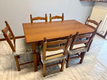 Tavolo da cucina con 6 sedie - noce nazionale