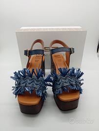 zoccoli donna in pelle e legno 