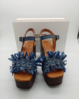zoccoli donna in pelle e legno 