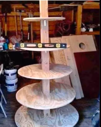 alberi di natale in legno struttura circolare