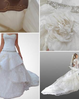 abito sposa in swarokvski principessa scollo cuore