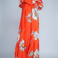 lungo abito estivo arancione vivace taglia L Desig