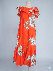 lungo abito estivo arancione vivace taglia L Desig