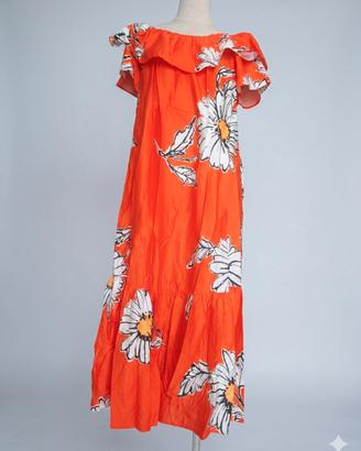 lungo abito estivo arancione vivace taglia L Desig