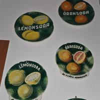 2 coppie piatti pubblicitari Lemonsoda Oransoda 