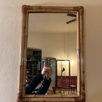 Specchio con conice in bambù vintage