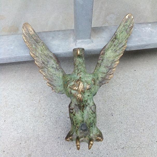 Mascotte Per Auto Aquila Di Bronzo Sul Globo | 22,8 Cm / 9 In | Simbol - Foto 4