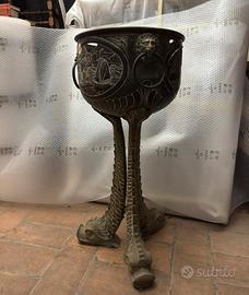 Braciere Porta-vaso Antico in Ottone