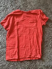 T-shirt uomo rossa tinta unita con taschino M
