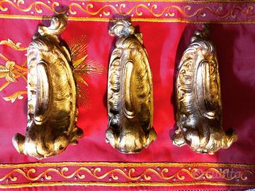 Piedi in ottone per mobili antichi, stile Luigi XV