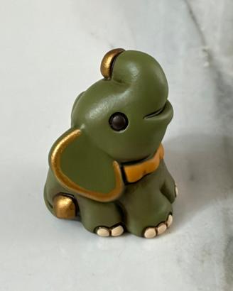 Mini Elefante Verde e Oro THUN Ceramica