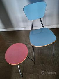Set Vintage Anni '60 in Formica azzurra e rosa