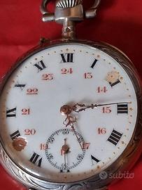 orologio da tasca Vintage in Argento massiccio 800