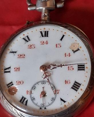 orologio da tasca Vintage in Argento massiccio 800