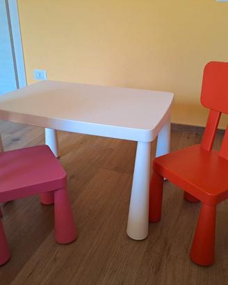 Tavolo + 2 sedie ikea Mammut - bambini