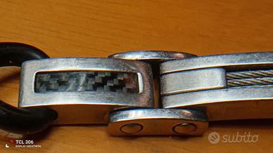 Braccialetto uomo acciaio inox e caucciù