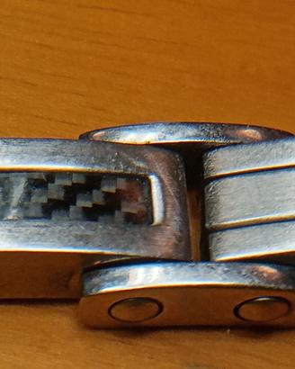 Braccialetto uomo acciaio inox e caucciù