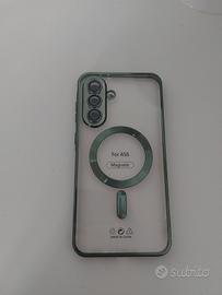 Cover verde telefono Samsung A56 magnetica