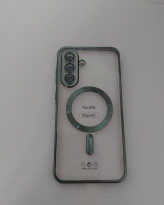 Cover verde telefono Samsung A56 magnetica