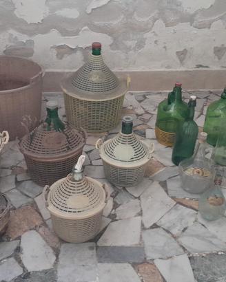 N.6damigiane+8bottiglioni da 5 e 2 lt anche vintag